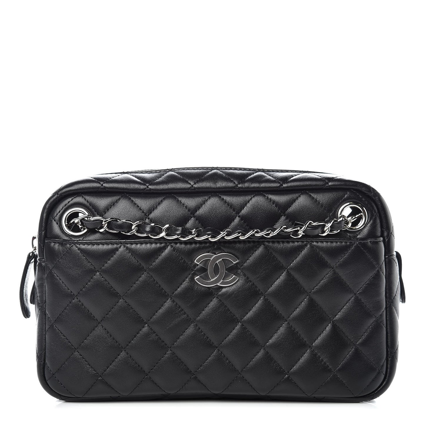 Lambskin Quilted Camera Case Black