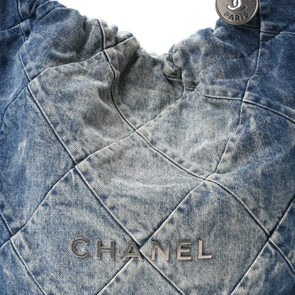 Chanel Denim Quilted Chanel 22 Blue 9 of 11