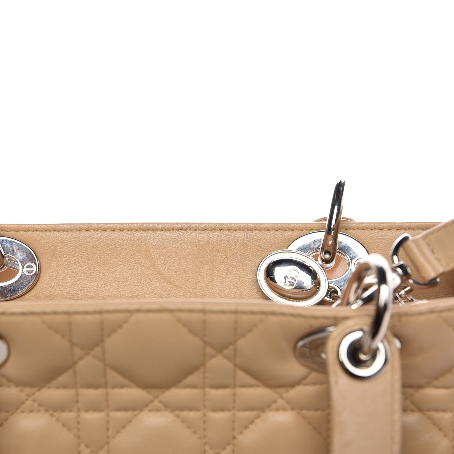 Lambskin Cannage Medium Lady Dior Beige