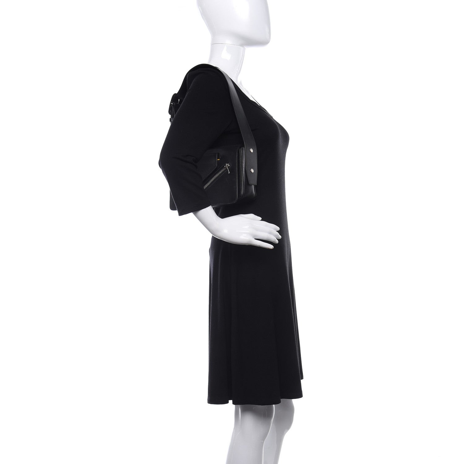 Celine Natural Calfskin Medium Biker Case Shoulder Bag Black Sunflower 2 of 9
