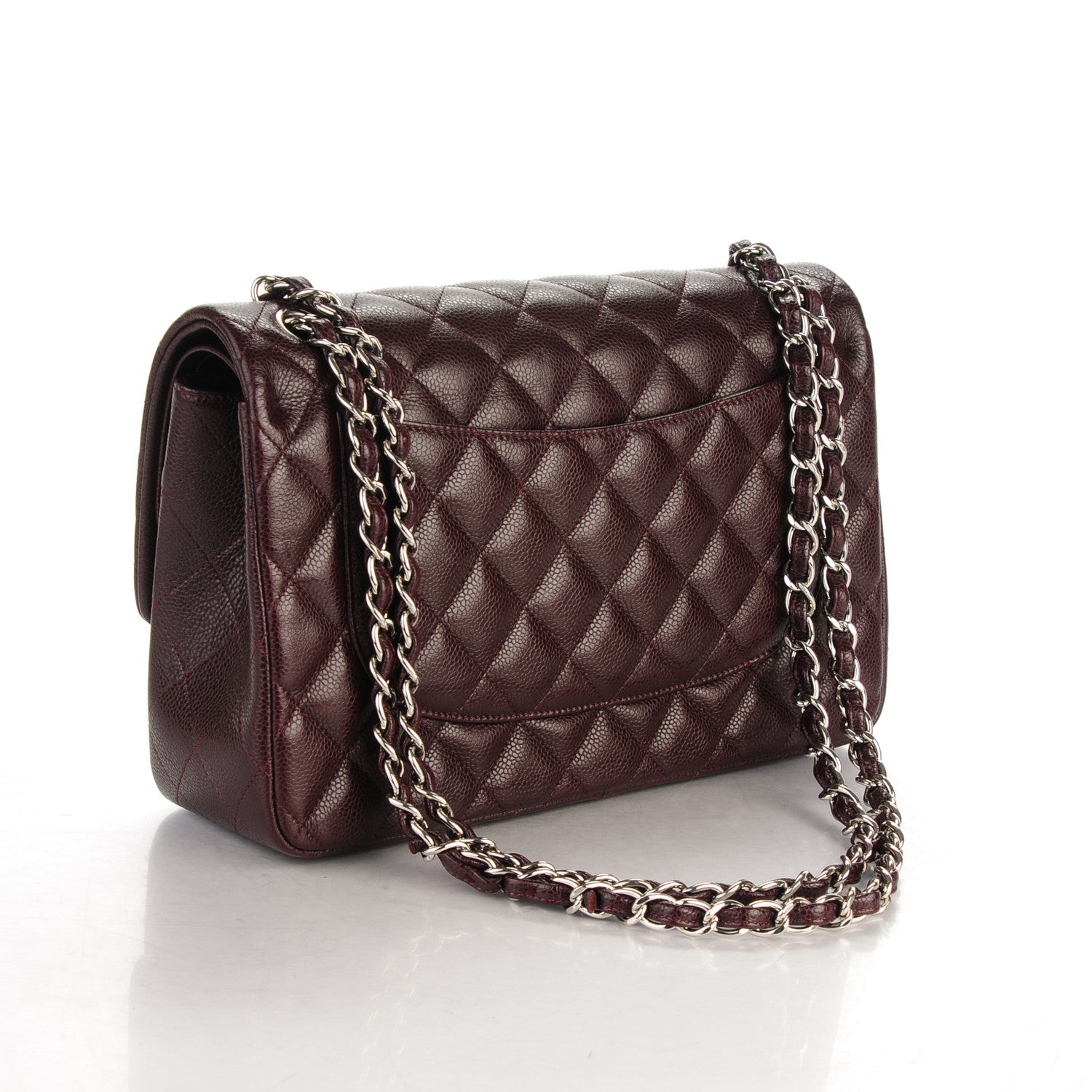 Chanel Caviar Quilted Jumbo Double Flap Burgundy 3 of 7
