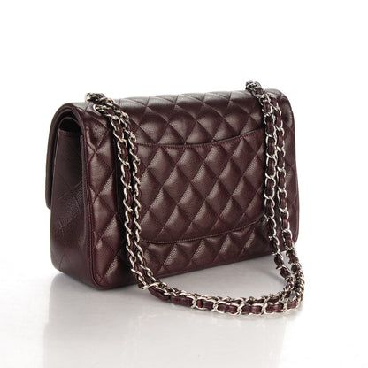 Chanel Caviar Quilted Jumbo Double Flap Burgundy 3 of 7