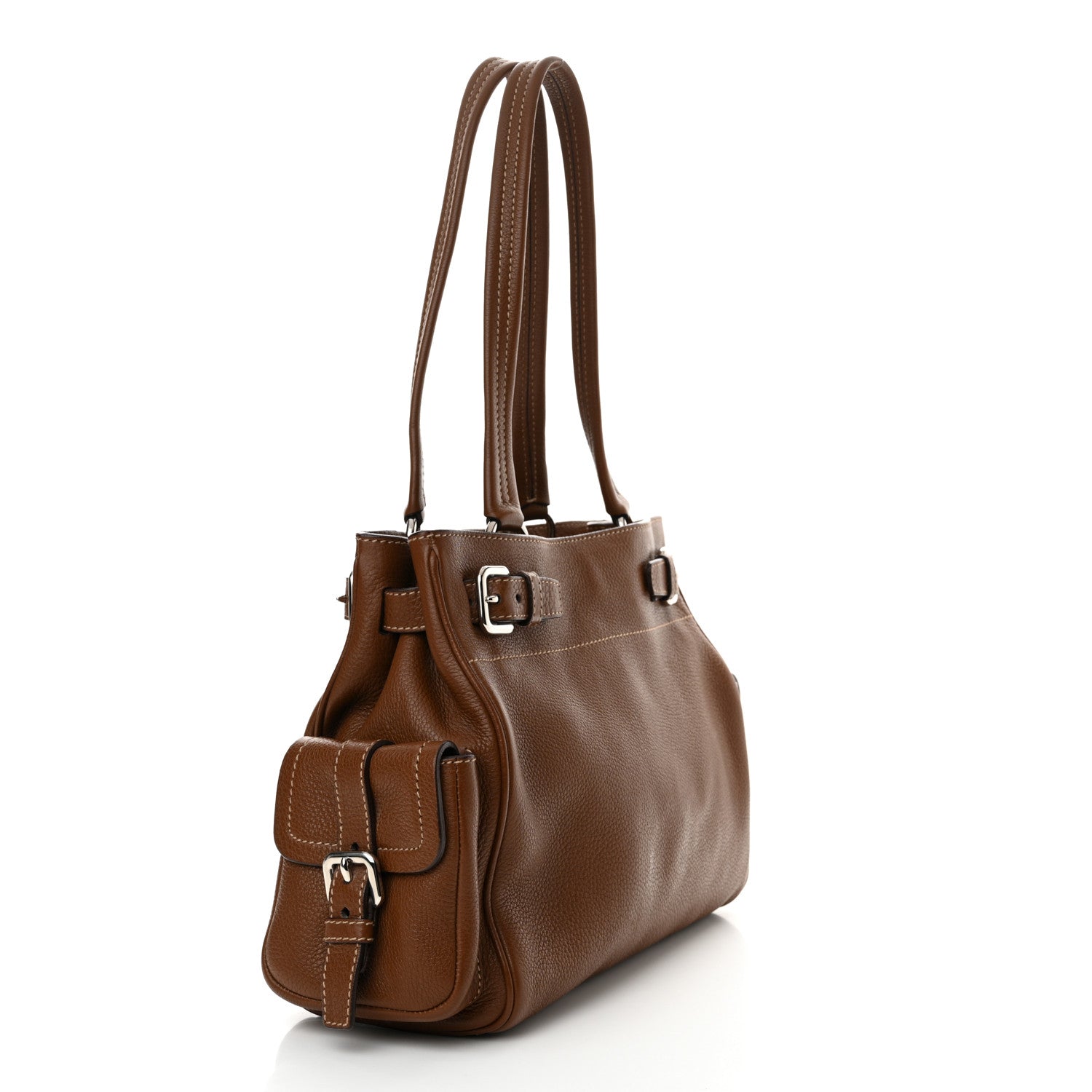 Prada Vitello Daino Shoulder Bag Nocciolo 3 of 10