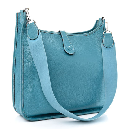 Hermes Taurillon Clemence Evelyne GM Blue Jean 5 of 24
