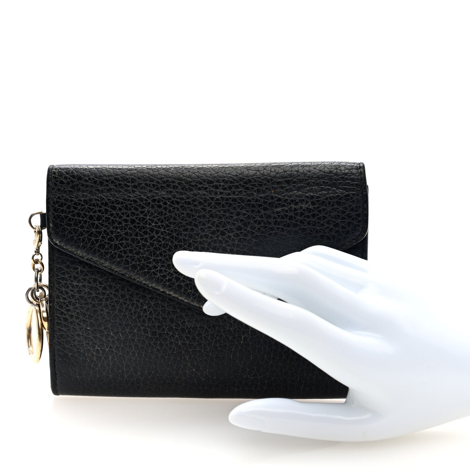 Christian Dior Bullcalf Diorissimo Slim Envelope Wallet Black Rose Indien 2 of 6