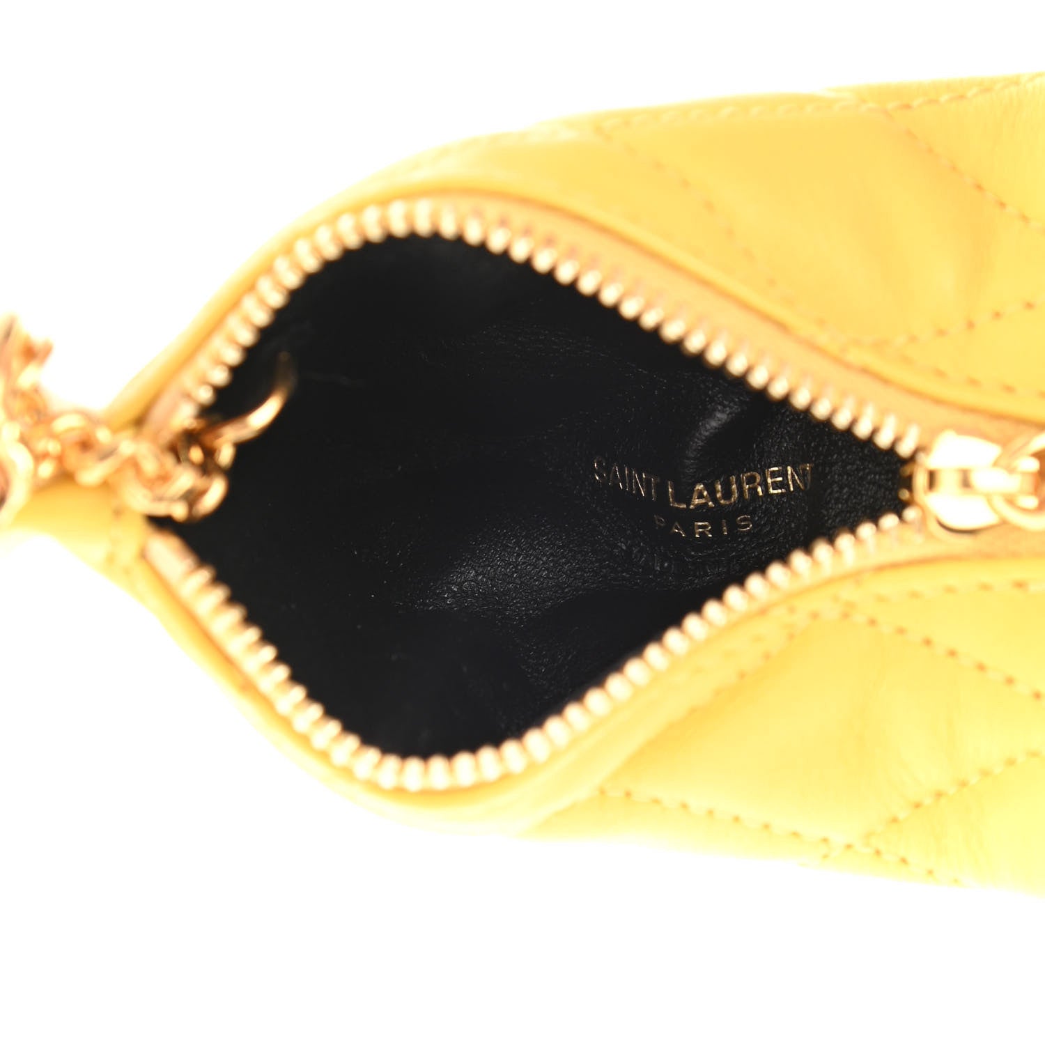 Saint Laurent Quilted Lambskin Berlingo Bag Charm Sunflower 6 of 6