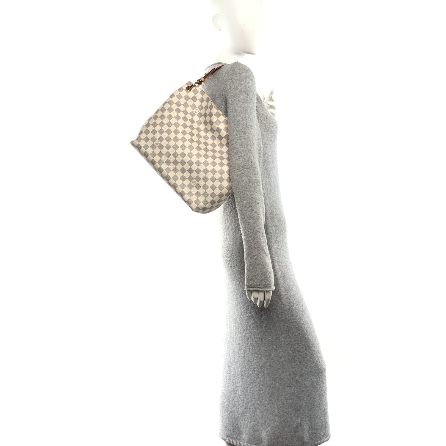 Louis Vuitton Damier Azur Graceful MM Rose Ballerine 2 of 9