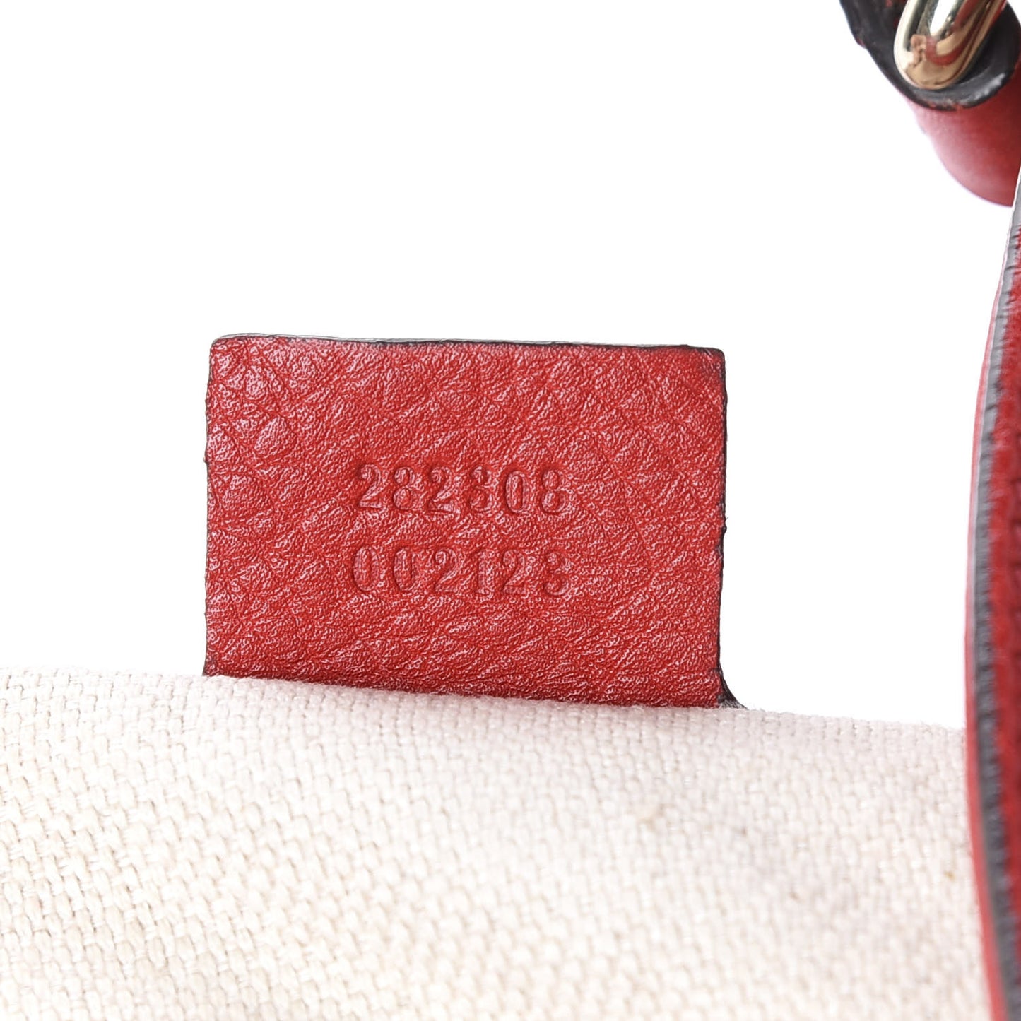 Pebbled Calfskin Large Soho Shoulder Bag Red