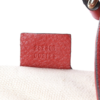 Gucci Pebbled Calfskin Large Soho Shoulder Bag Red 8 of 12