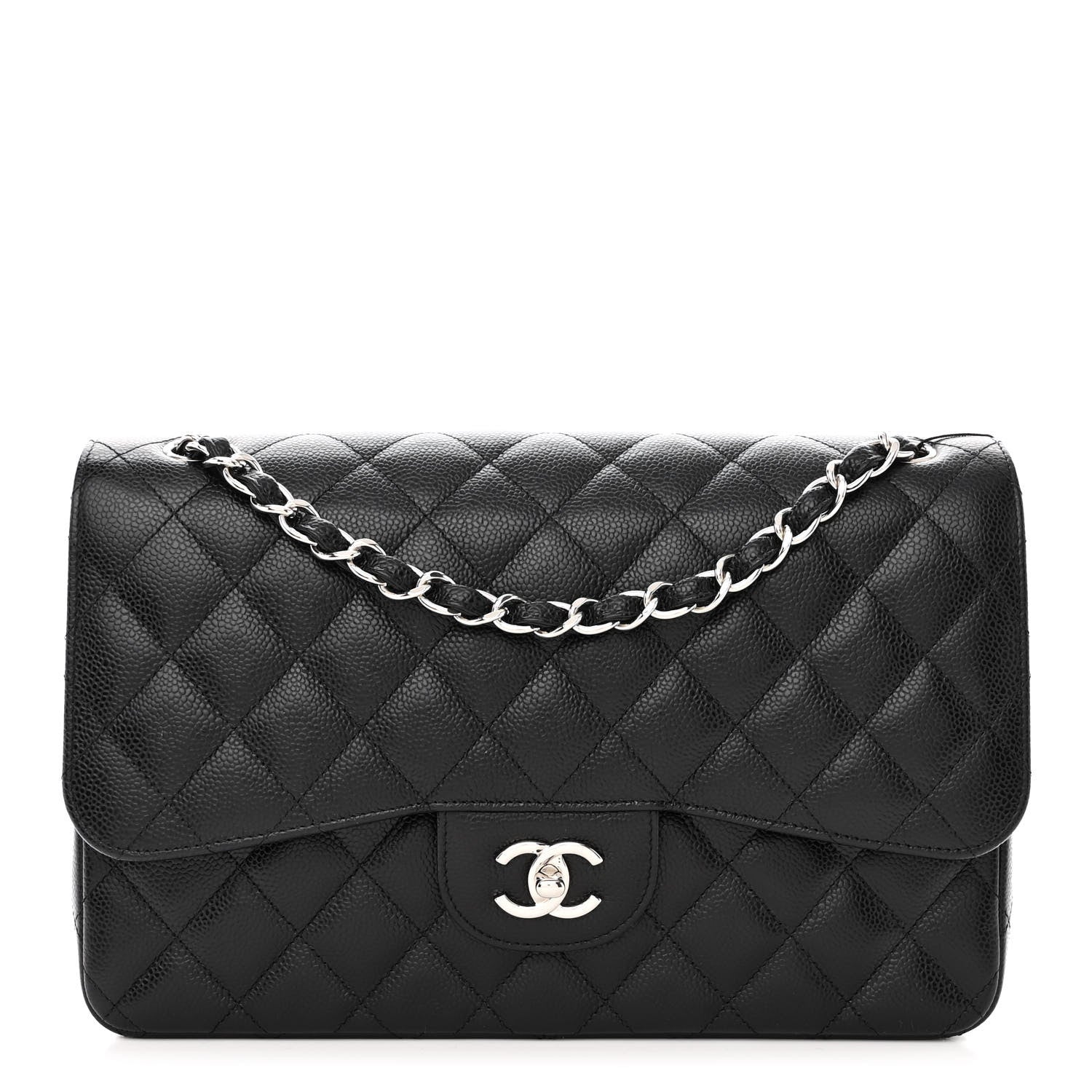 Chanel Caviar Quilted Jumbo Double Flap Black 1 of 12