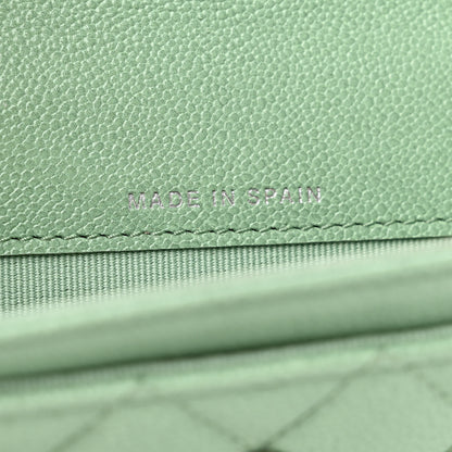 Chanel Caviar Quilted Boy Flap Card Holder Light Green 6 of 9