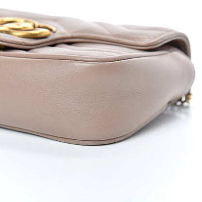 Gucci Calfskin Matelasse Super Mini GG Marmont Shoulder Bag Porcelain Rose 9 of 18