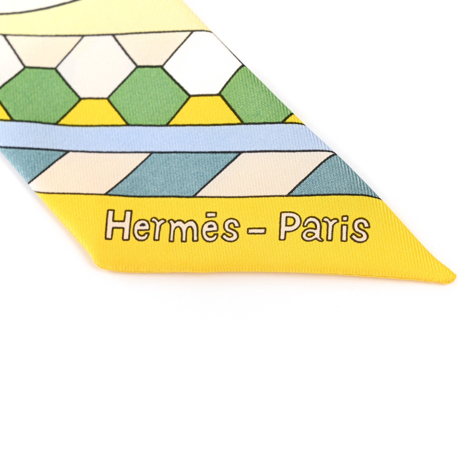 Hermes Silk Les Murmures de la Foret Twilly Jaune Vif Vert Miel 2 of 4