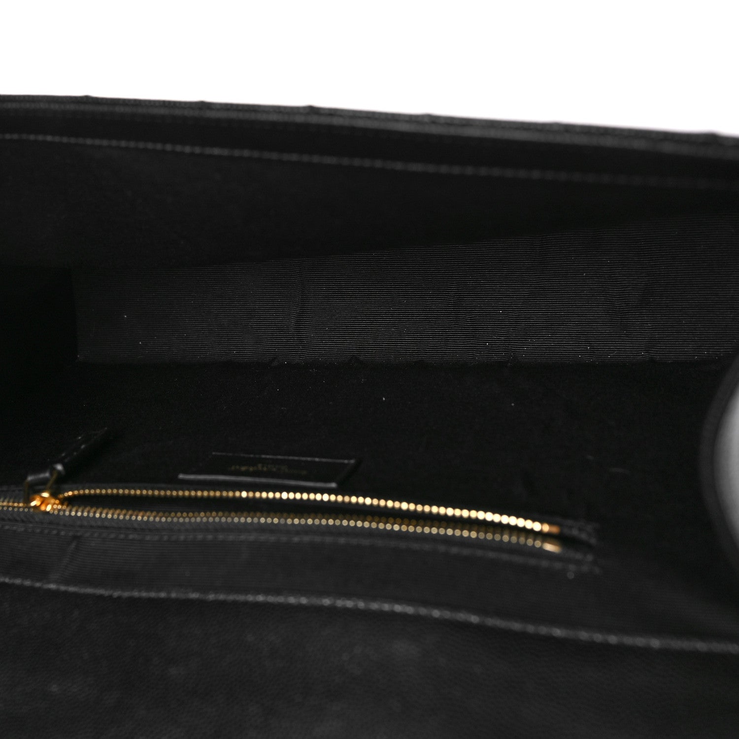 Saint Laurent Grain De Poudre Matelasse Chevron Large Monogram Satchel Black 5 of 8