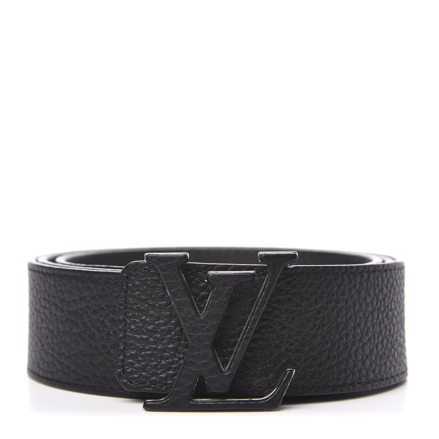 Taurillon Calfskin 40mm LV Initiales Belt 100 40 Black