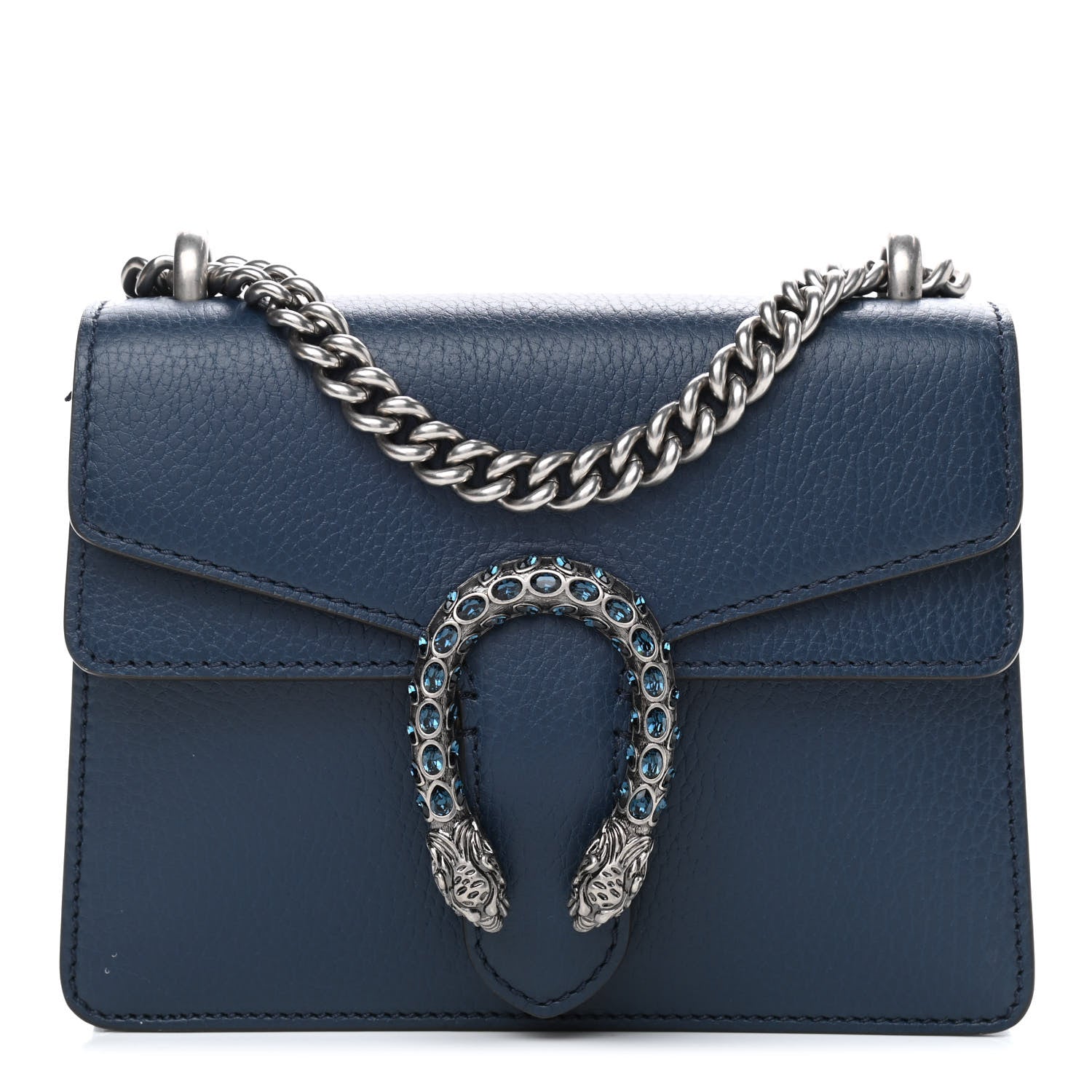 Gucci Dollar Calfskin Crystal Mini Dionysus Shoulder Bag Blue Agata Montana Sapphire 1 of 10