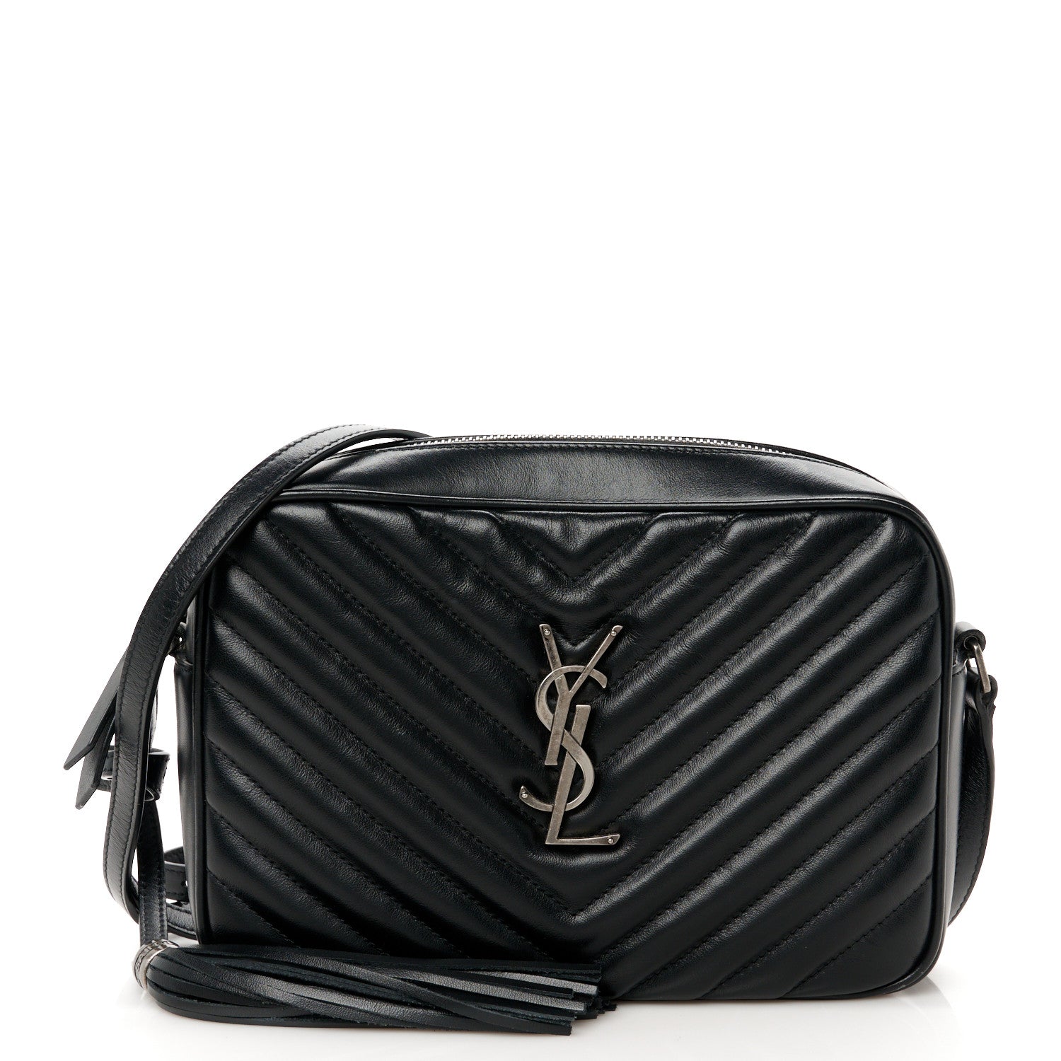 Saint Laurent Calfskin Matelasse Monogram Lou Camera Bag Black 1 of 10