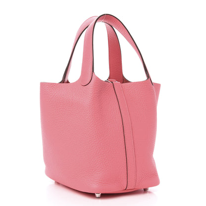 Hermes Taurillon Clemence Picotin Lock 18 PM Rose Azalee 3 of 11
