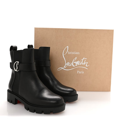 Christian Louboutin Calfskin CL Chelsea Booty 36 Black 8 of 8