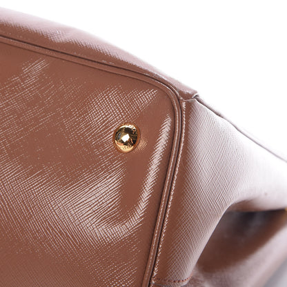 Prada Saffiano Vernice Large Tote Dark Rose 11 of 15