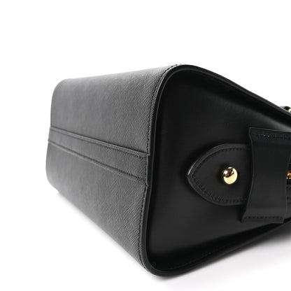 Prada Saffiano Soft Calfskin Double Handle Satchel Black 10 of 10