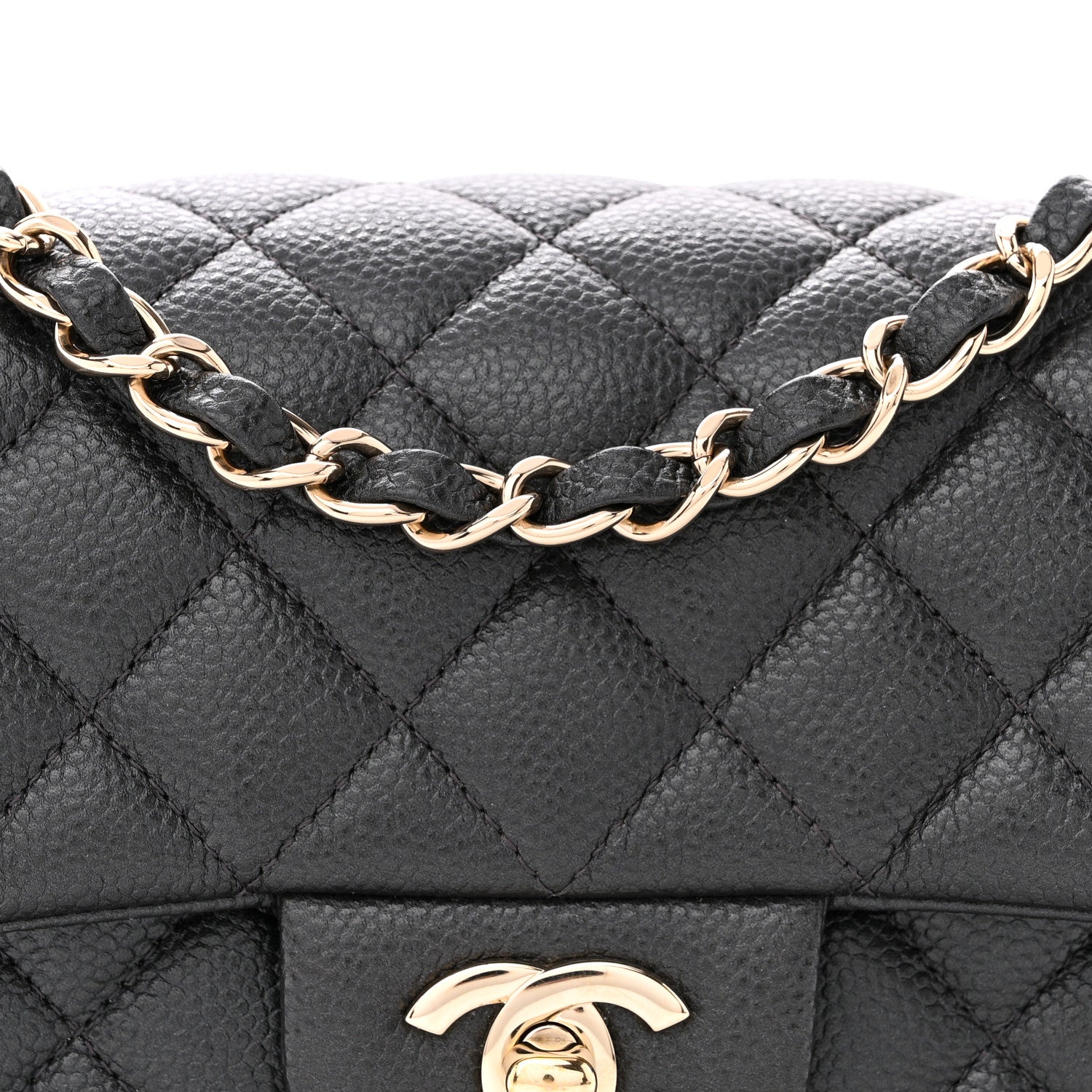 Chanel Caviar Quilted Mini Rectangular Flap Dark Grey 8 of 11