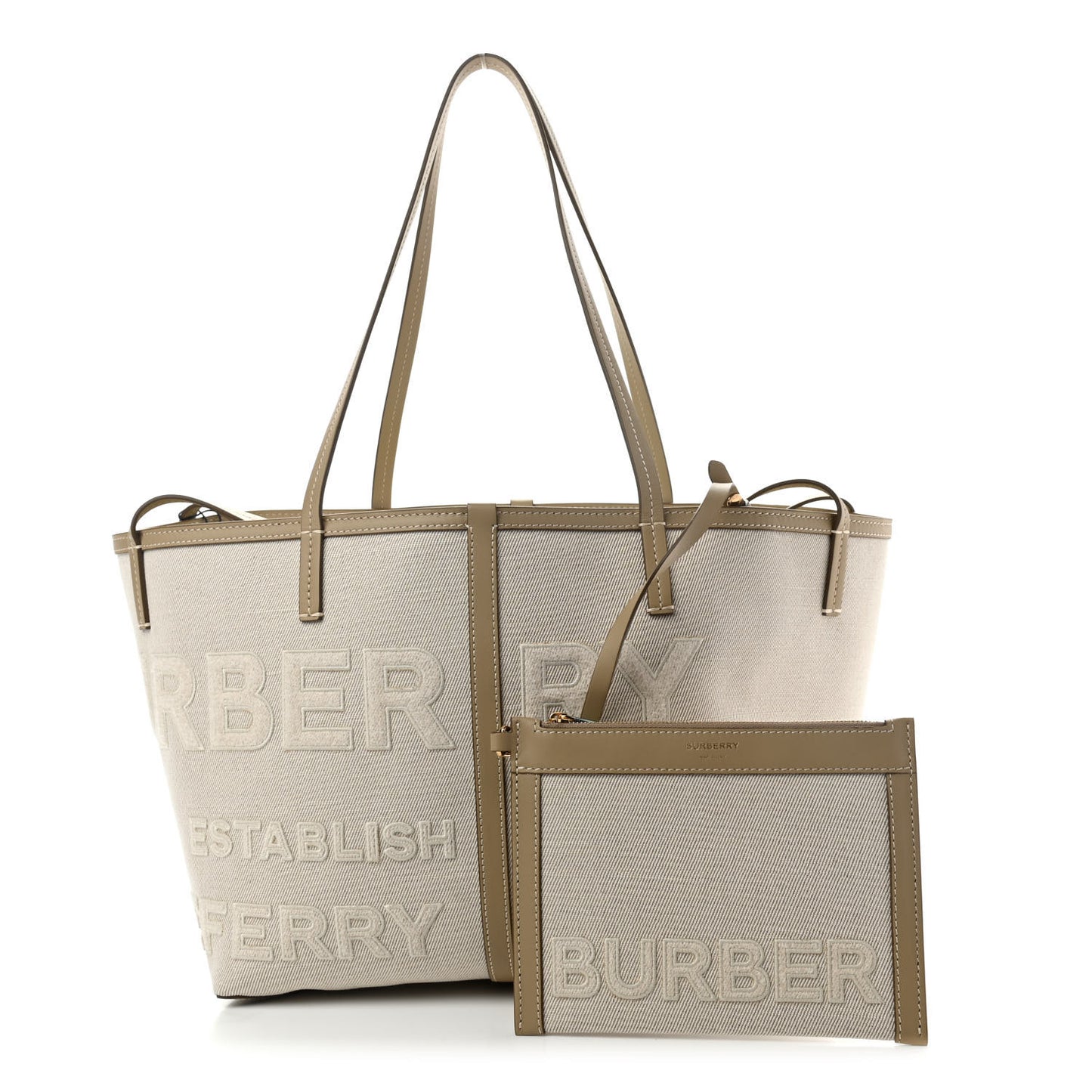 Cotton Canvas Mini Logo Horseferry Tote Bag Off White
