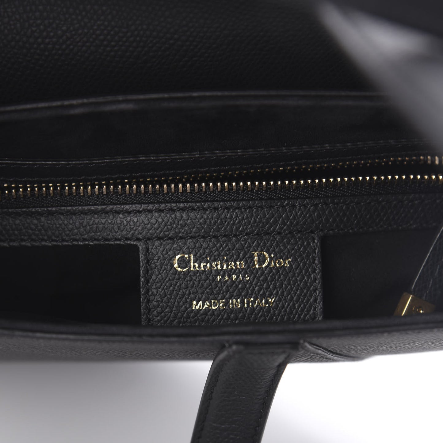 Grained Calfskin Saddle Bag Black