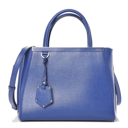 Fendi Vitello Elite Petite 2Jours Tote Blue Neon 1 of 9
