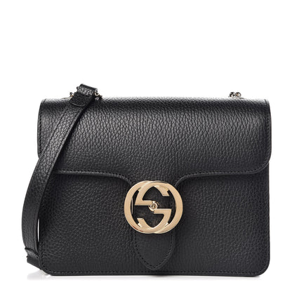 Gucci Dollar Calfskin Small Interlocking G Shoulder Bag Black 1 of 9