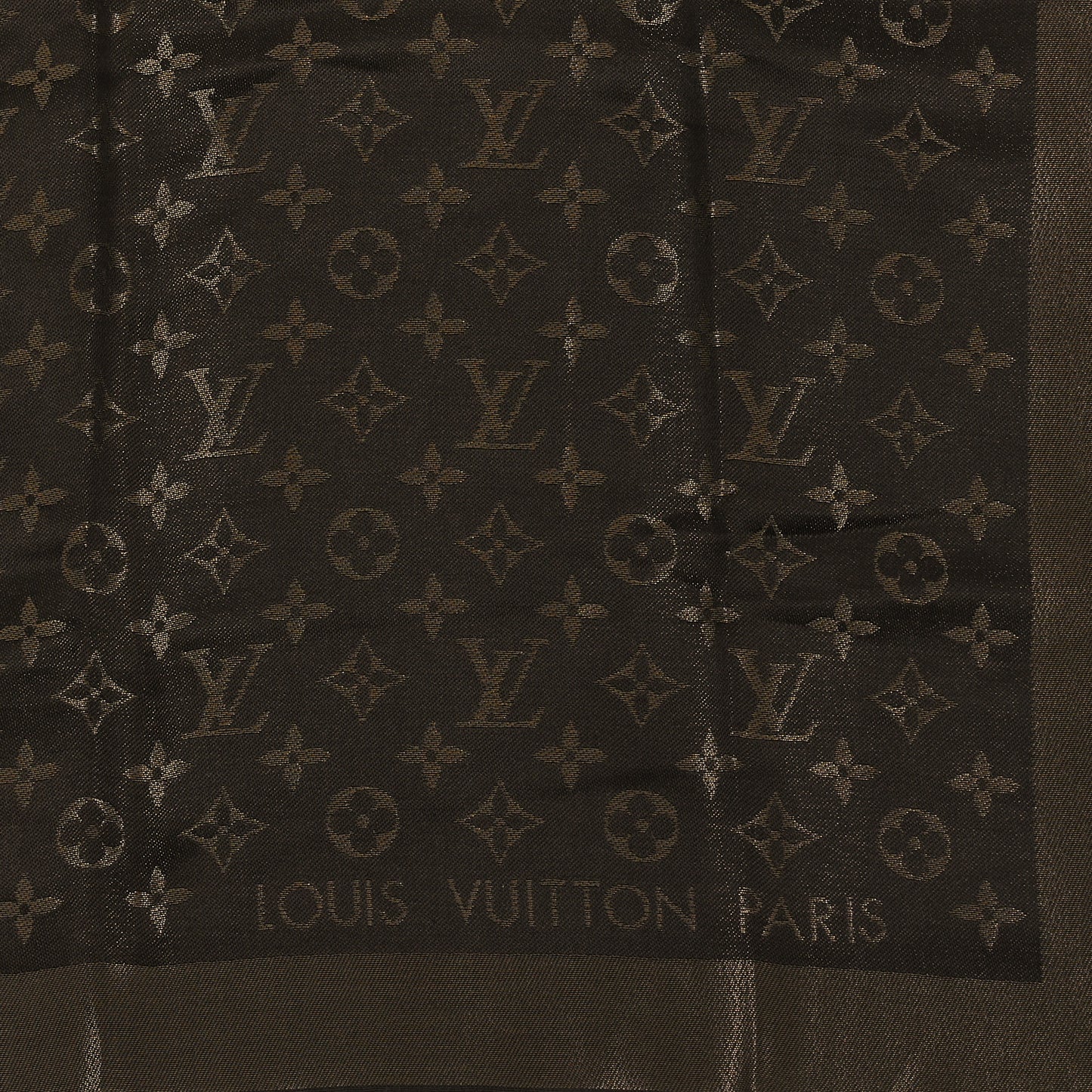 Silk Lurex Wool Monogram Shine Shawl Brown