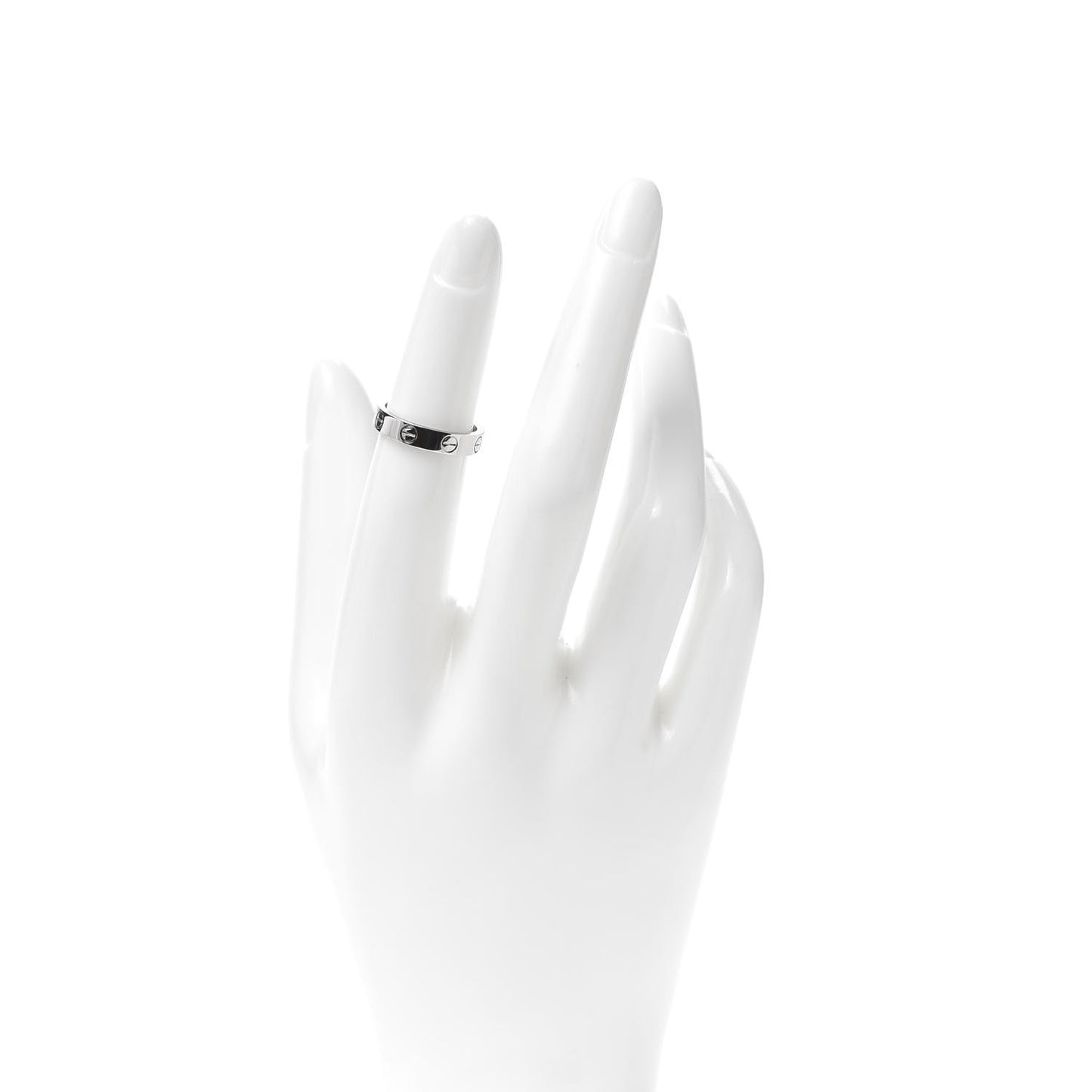18K White Gold 3.5mm LOVE Wedding Band Ring 48 4.5