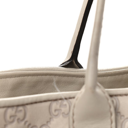 Gucci Guccissima Large Heart Bit Charm Top Handle Tote Off White 12 of 20