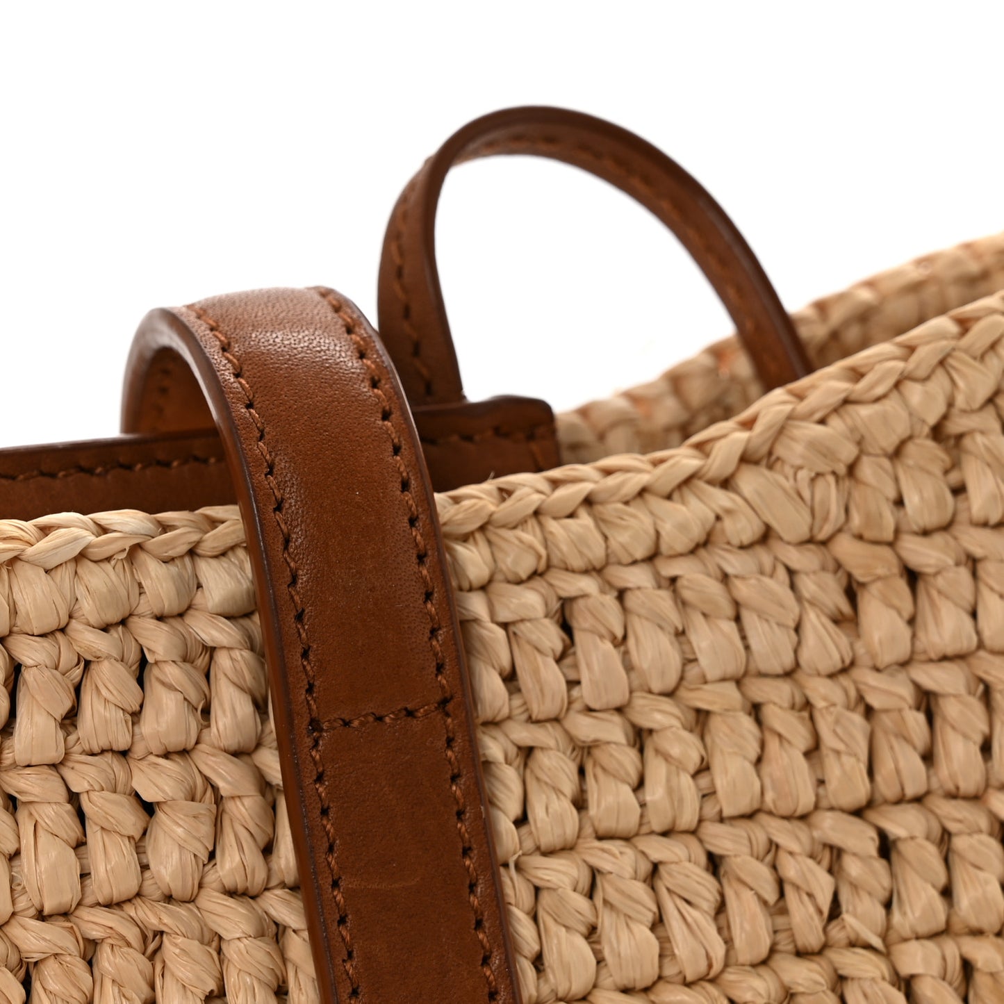 Raffia Calfskin Le 5 A 7 Mini Hobo Natural Brick