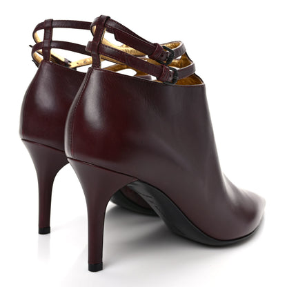 Bottega Veneta Gleam Calfskin Ankle Strap Mid Heel Booties 38.5 Barolo 4 of 7