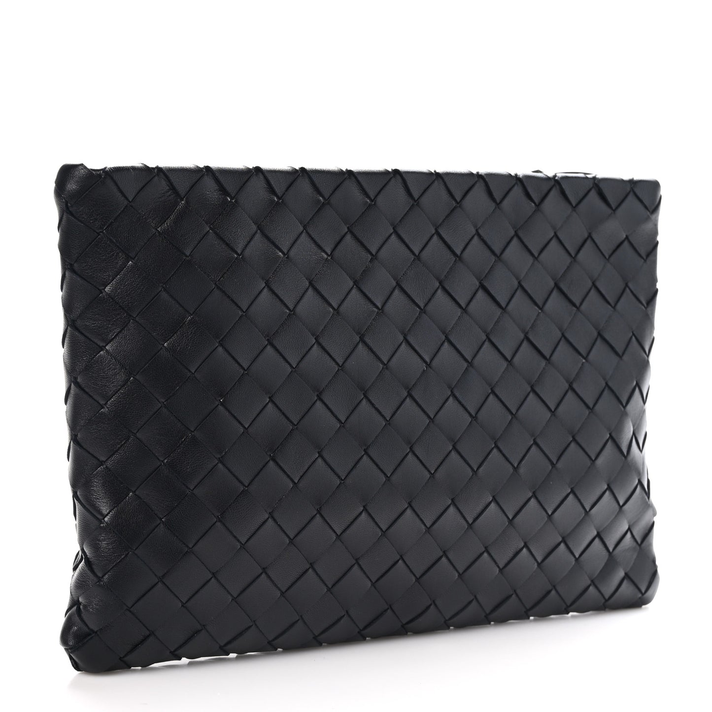 Nappa Intrecciato Medium Zip Pouch Black