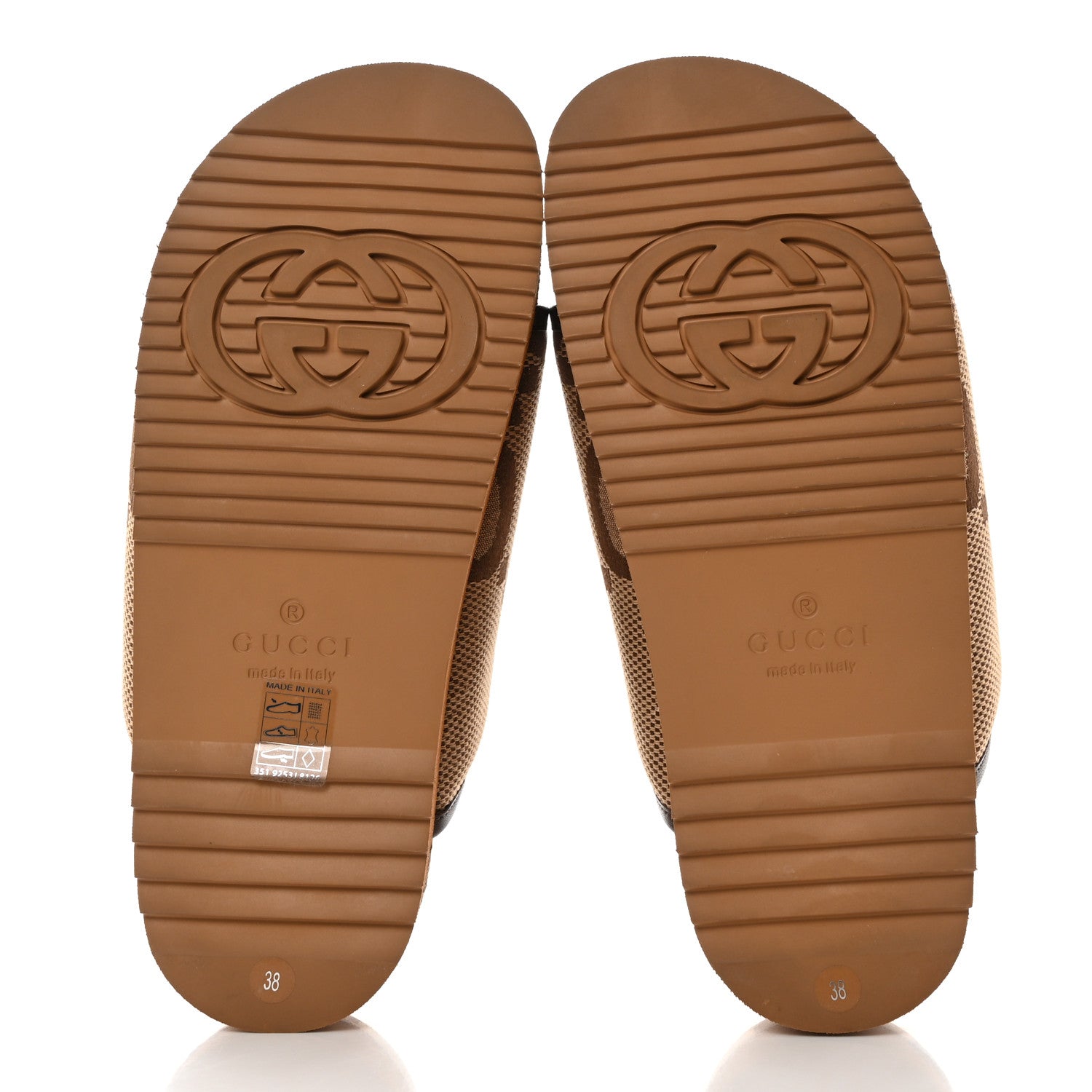 Gucci Monogram Jumbo GG Nappa Samoa Platform 40mm Slide Sandals 38 Camel Ebony New Acero 5 of 14