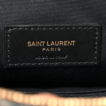 Saint Laurent Denim Matelasse Chevron Monogram A5 Wristlet Blue 6 of 8