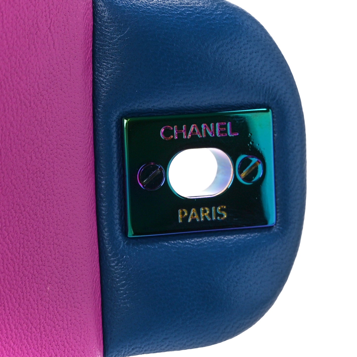 Lambskin Quilted Mini Rectangular Flap Blue Purple