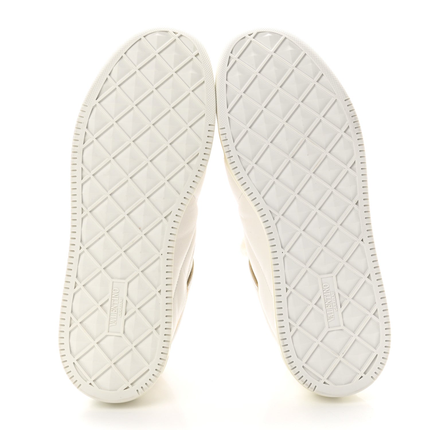 Valentino Garavani Nappa Grained Calfskin Mens One Stud Low Top Sneakers 41.5 White Antique Brass 5 of 9