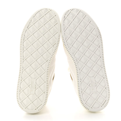 Valentino Garavani Nappa Grained Calfskin Mens One Stud Low Top Sneakers 41.5 White Antique Brass 5 of 9