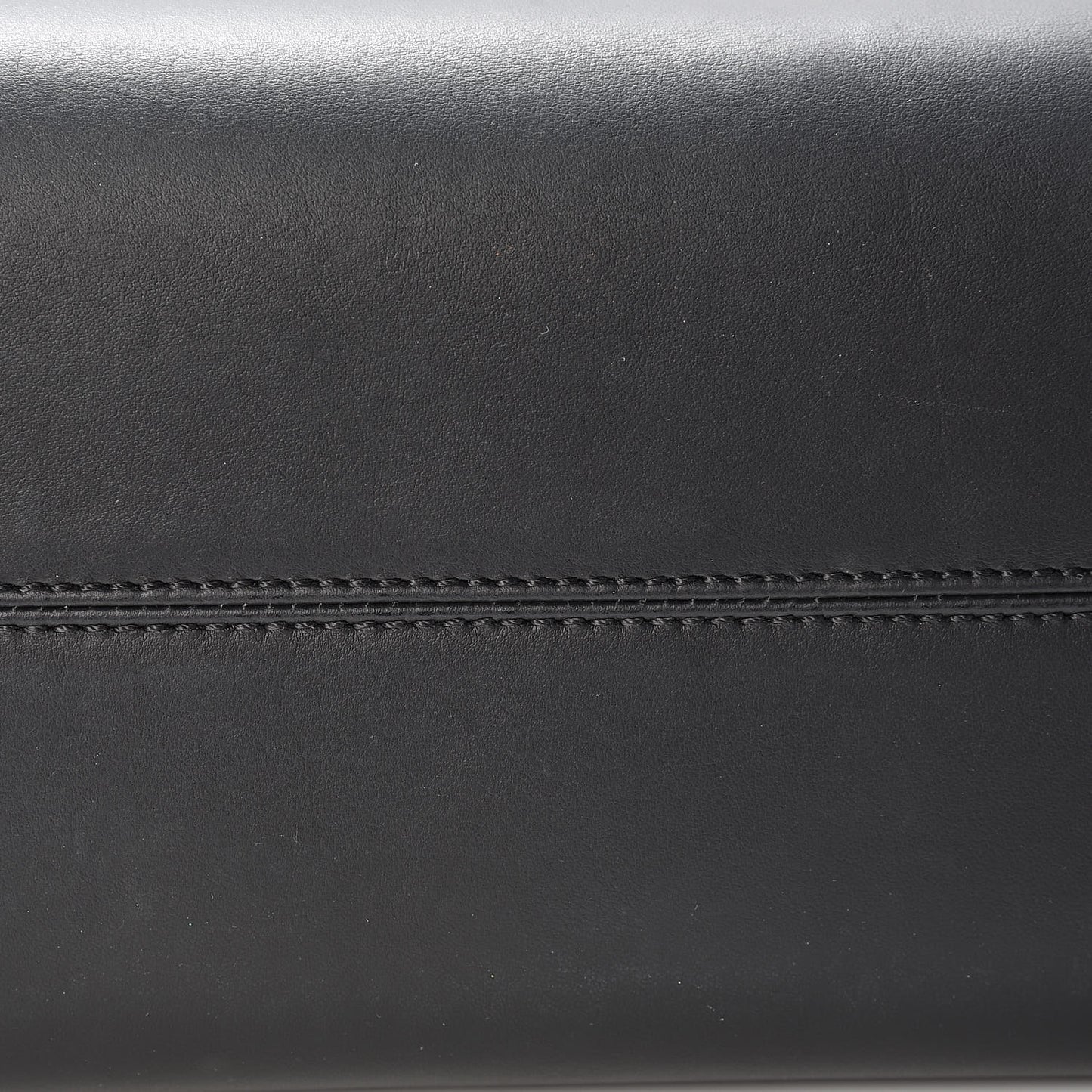 Glazed Fabric Vitello Century FF 1974 Stamp Patch Shopping Tote Mogano Panna Black