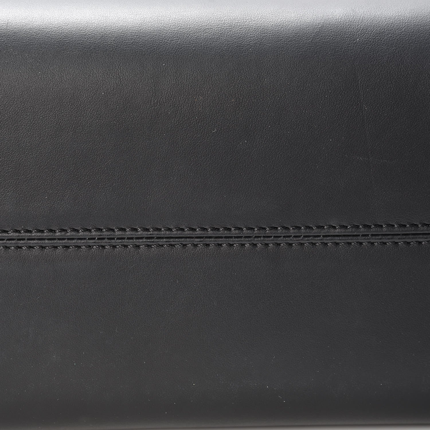 Fendi Glazed Fabric Vitello Century FF 1974 Stamp Patch Shopping Tote Mogano Panna Black 10 of 15