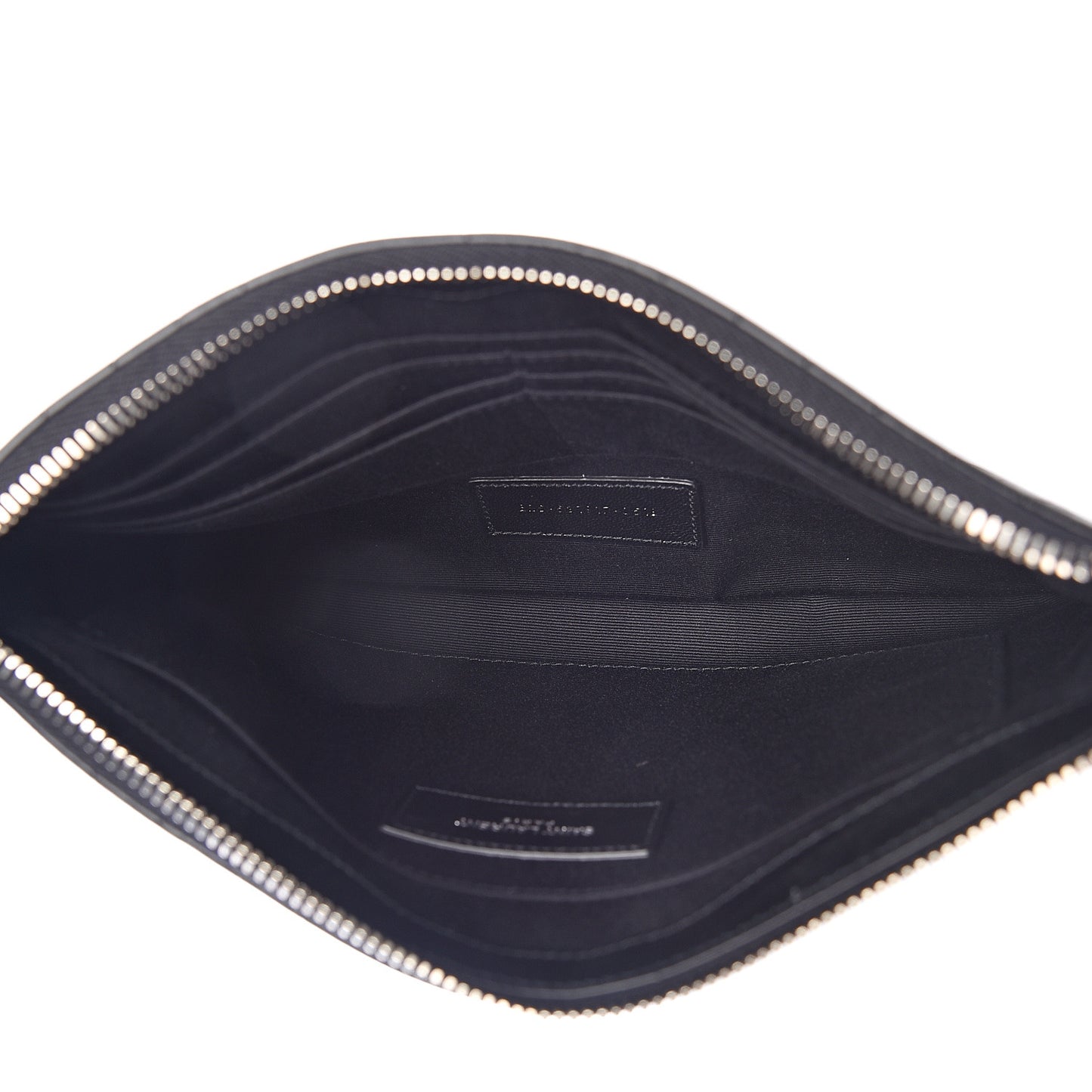 Calfskin Crocodile Embossed Monogram Zip Pouch Black
