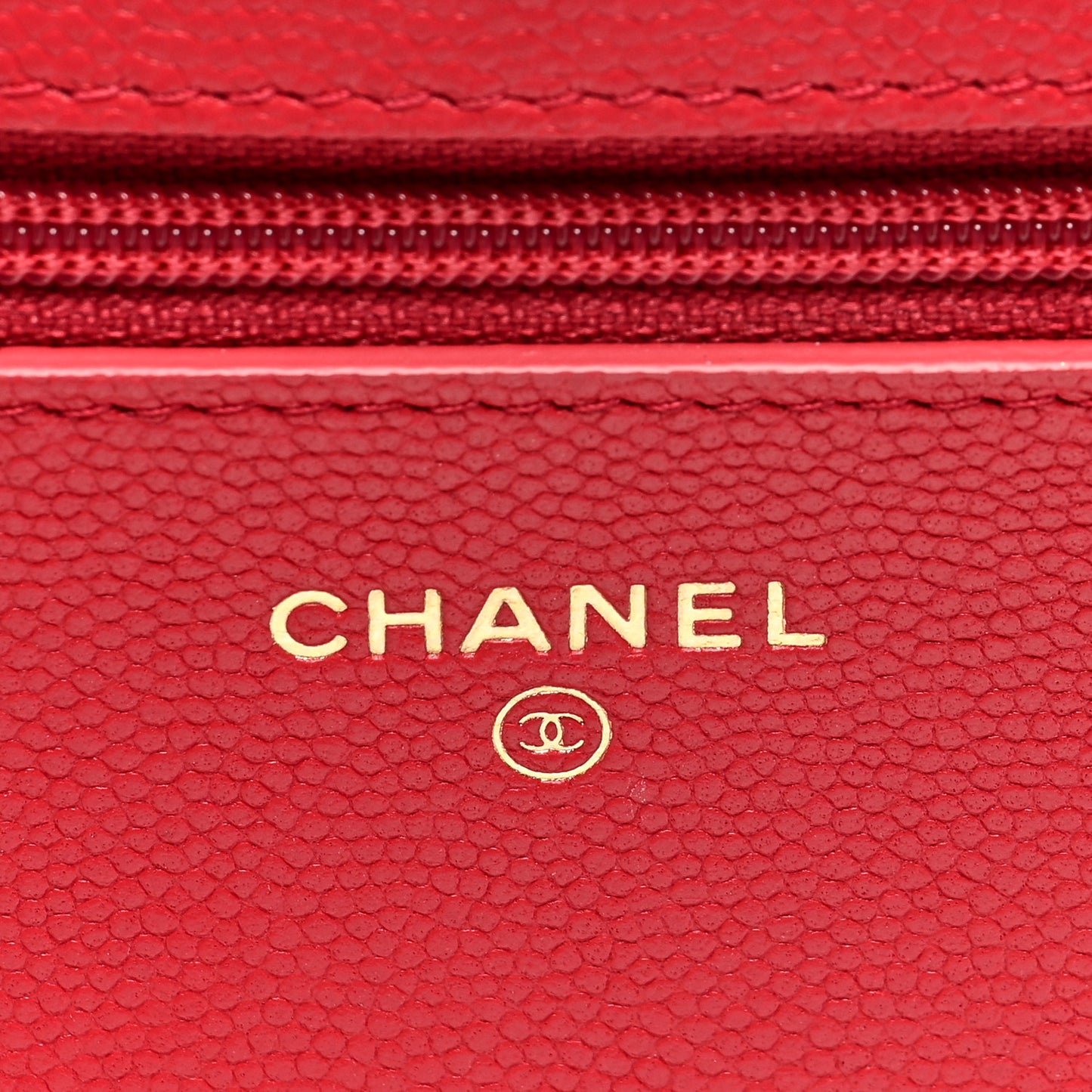 Caviar Chevron Ancient Greek Charms Quilted Wallet On Chain WOC Red