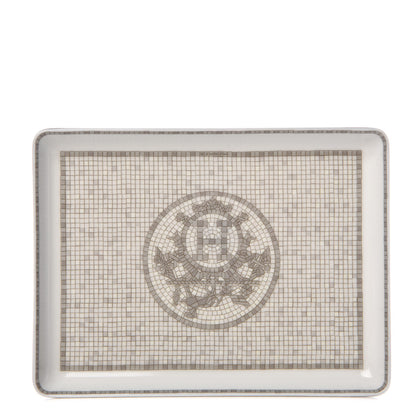 Hermes Porcelain Mosaique Au 24 Sushi Plate Platine 1 of 8