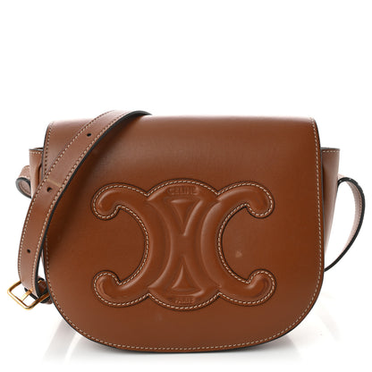 Celine Smooth Calfskin Cuir Triomphe Folco Crossbody Bag Tan 1 of 11