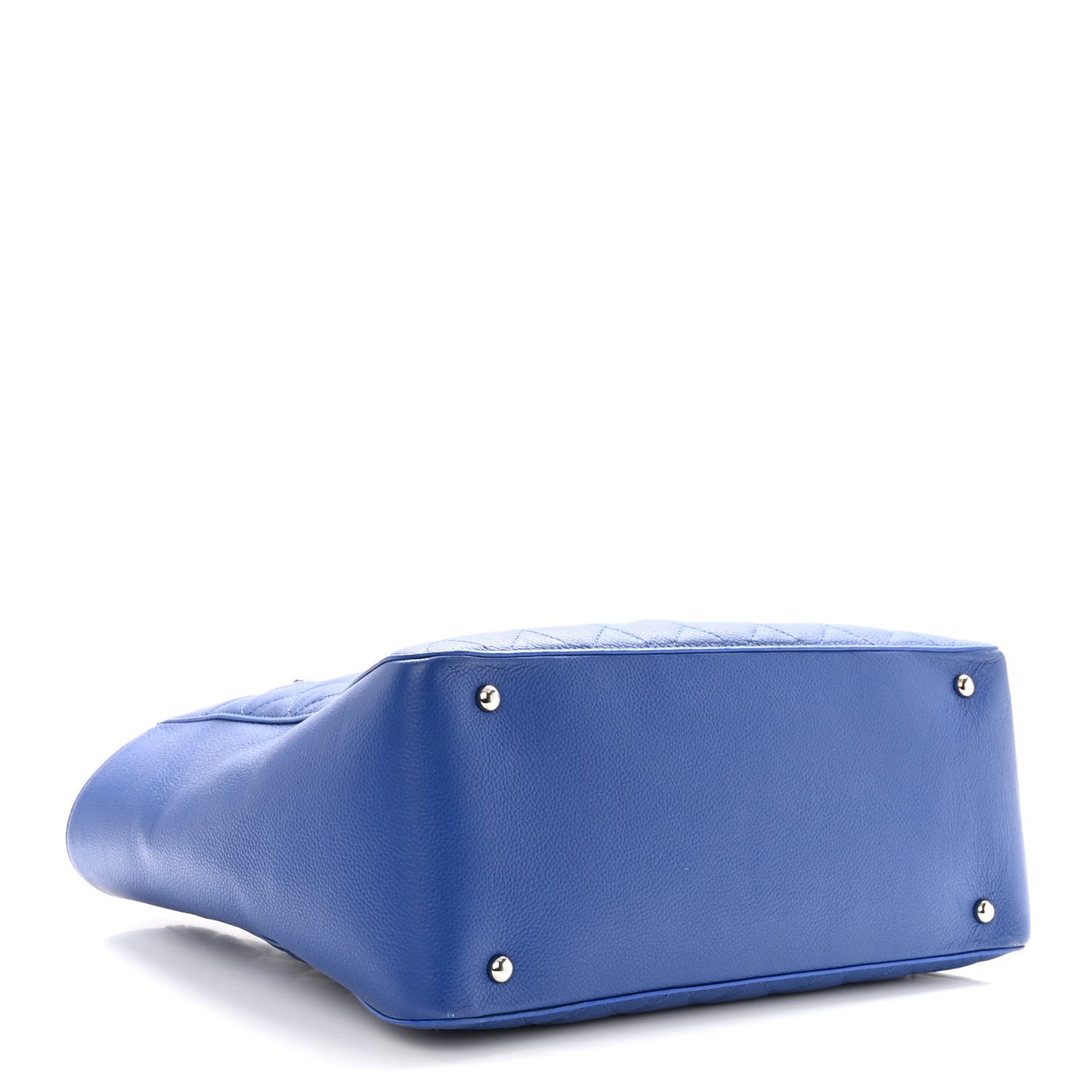 Caviar Quilted Large CC Box Shopping Tote Blue