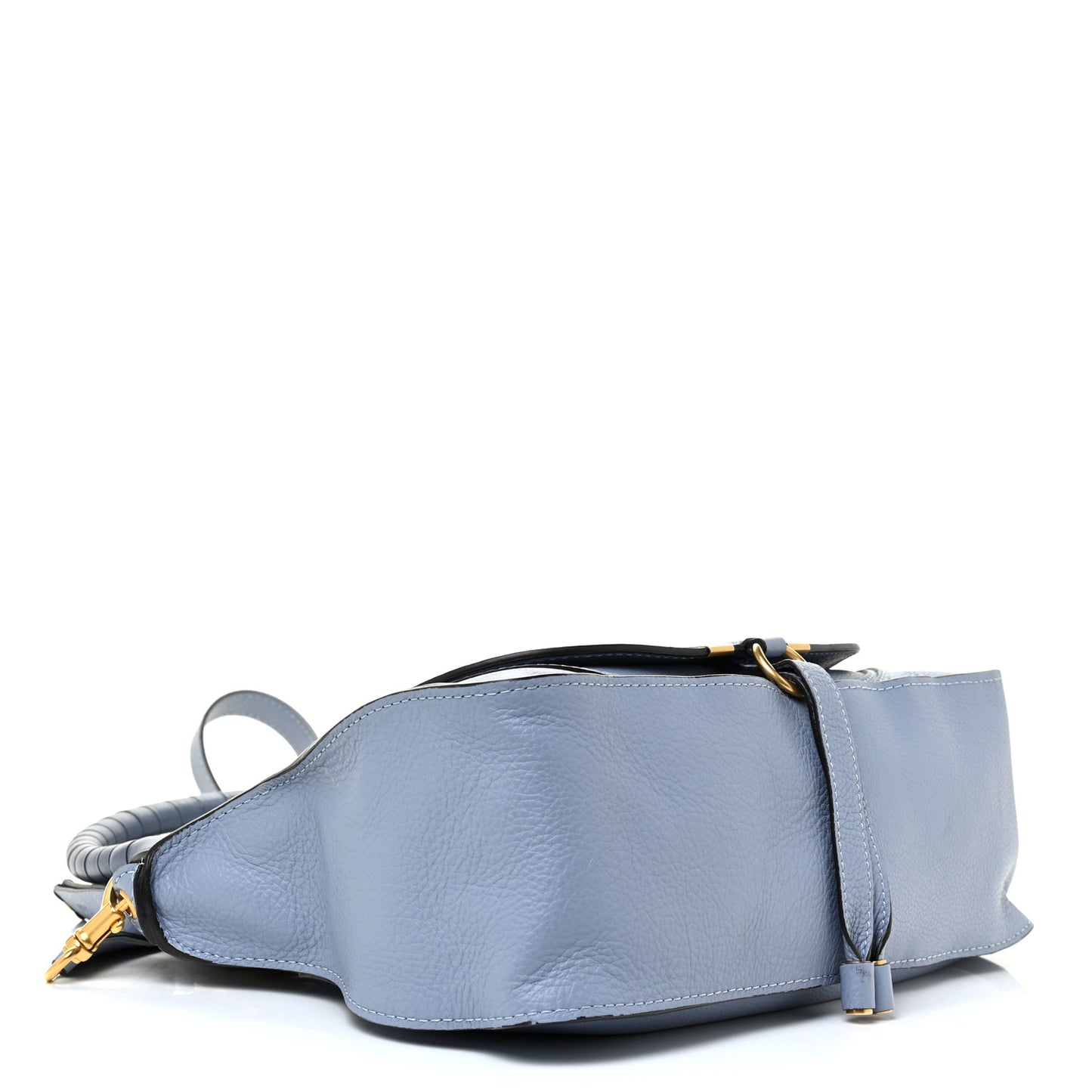 Calfskin Small Marcie Satchel Washed Blue