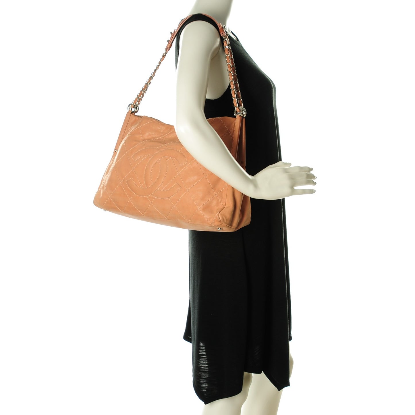 Iridescent Calfskin Small Sea Hit Tote Pink
